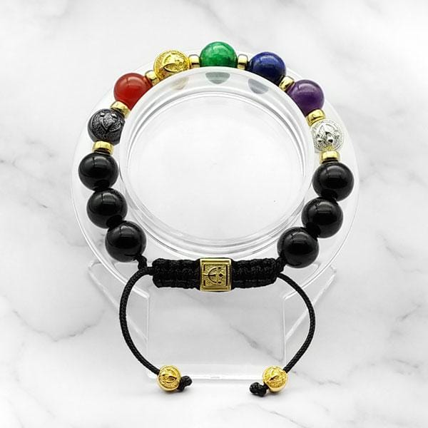 7-Chakras | Signature Black Onyx Bracelet in Gold, Silver & Black Rhod -  CLUB EQUILIBRIUM