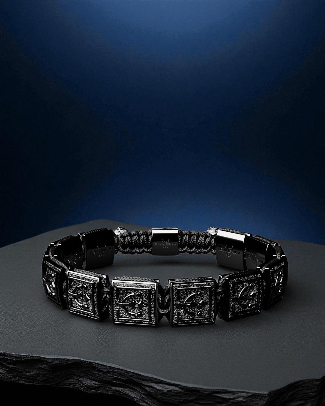 black rhodium plated bracelet for men