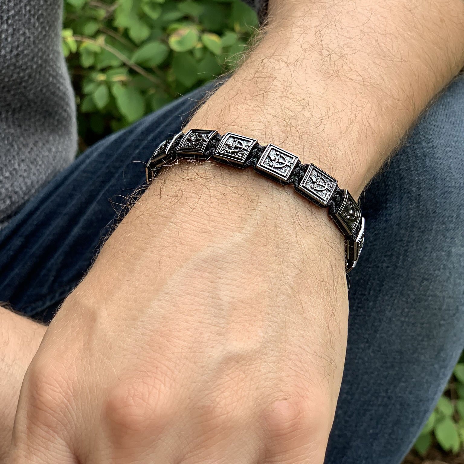 Knight Silver Mens Bracelet