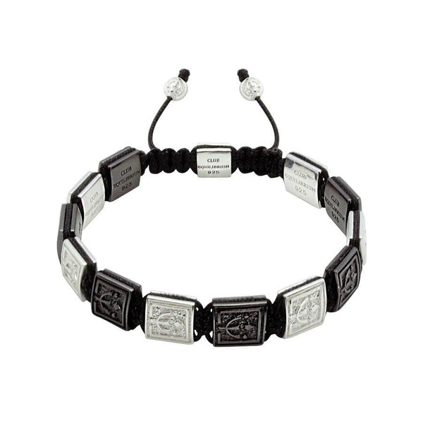 Black & White -  VIP Beaded Bracelet In Black Rhodium and Silver  | 10MM - CLUB EQUILIBRIUM