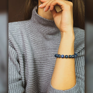 Blue Magic | Kyanite Adjustable Stone Bracelet in Gold or Silver | 10MM - CLUB EQUILIBRIUM