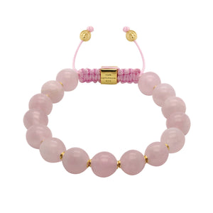 Love Magnet | Stunning Rose Quartz Bracelet in Gold/Silver | 10MM - CLUB EQUILIBRIUM