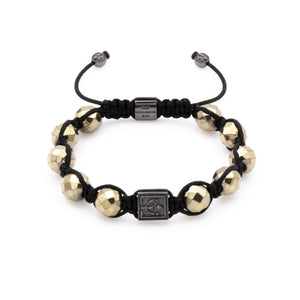 Fiery Knotted Pyrite Bracelet With Rhodium Over Solid Silver | 10MM - CLUB EQUILIBRIUM