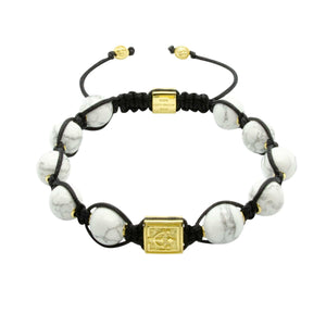 The Guardian - White Howlite Stone Bead Bracelet in 18K Gold/Silver | 10MM - CLUB EQUILIBRIUM