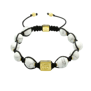 The Guardian - White Howlite Stone Bead Bracelet in 18K Gold/Silver | 10MM - CLUB EQUILIBRIUM