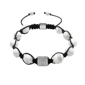 The Guardian - White Howlite Stone Bead Bracelet in 18K Gold/Silver | 10MM - CLUB EQUILIBRIUM