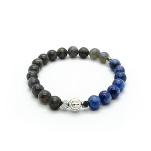 Premium Labradorite Wristband With Blue Kyanite, Hematite and Solid Silver | 8MM - CLUB EQUILIBRIUM