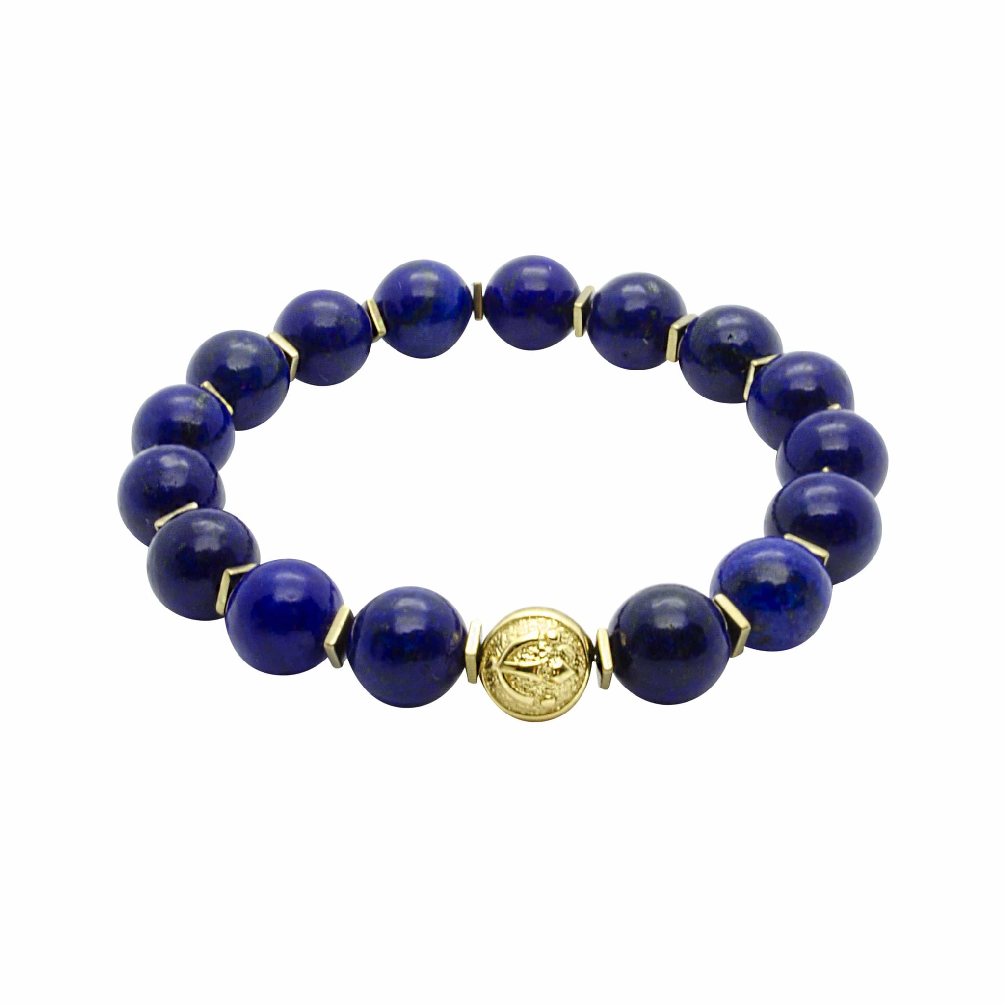 Buy Online Natural Lapis Lazuli Rondelle Shape Beads Bracelet