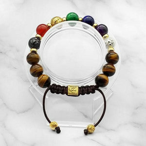 7-Chakras | Signature Yellow Tiger Eye Bracelet in Gold, Silver & Black Rhodium | 10MM - CLUB EQUILIBRIUM