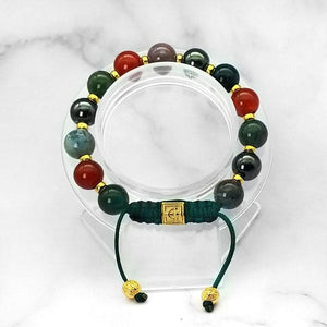 Triple Power |  Agate-Carnelian-Hematite Bracelet in Gold & Silver | 10MM - CLUB EQUILIBRIUM