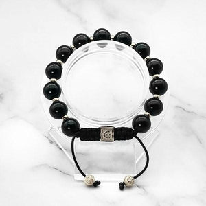 Starry Night | Signature Black Onyx Stone Bracelet in Gold and Silver | 10MM - CLUB EQUILIBRIUM