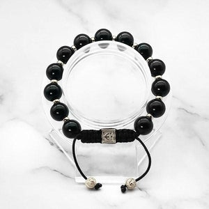 Starry Night | Signature Black Onyx Stone Bracelet in Gold and Silver | 10MM - CLUB EQUILIBRIUM